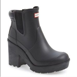 Hunter Original Heeled Black Rainboot